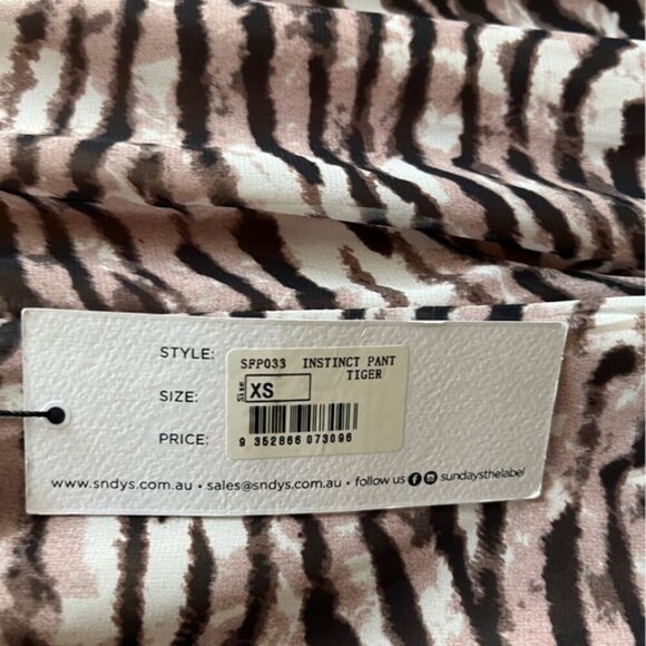 NWT Sndy zebra printed pants Sz 2 - Picture 4 of 12